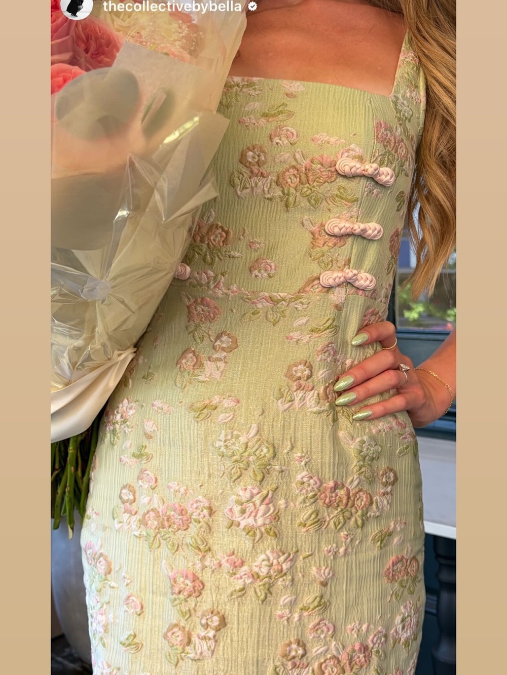 Sau Lee Alice Brocade Midi Dress - Picture 2 of 4